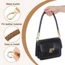 uxcell Leather Purse Strap, 1Pc 50cm/19.69" Short Leather PU Braided Purse Replacement Handle with Metal Buckles for Underarm Bags, Handbags (Coffee Strap + Gold Clasp)