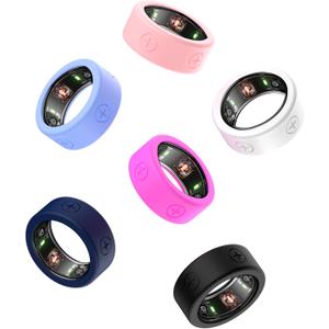 5 x Elastic Ring Cover for Oura Ring Gen3, Silicone Protective Cover for Oura Ring Working Out, Ring Case Compatible with Oura Ring Gen3 Size 6 7 8 9 10 11 12 13(6 Pcs)