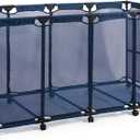 JEFEE Pool Storage Bins Rolling Pool Safety Storage Cart Standard Noodles Holder Organizer with Nylon Mesh, for Pool Floats Storage, Pool Toys Storage Large Capacity 64.57" L*30.51" W*33.46" H Blue