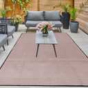 ARSUK Outdoor Patio Rug (6 x 4 ft) - Weatherproof, Indoor and Outdoor Use, Ideal for Garden, Camping, Balcony Carpet, Picnic, Backyard, Lightweight, Foldable, Recycled Plastic