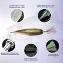 Magnum Flutter Spoon Jigging Lures, 7.5 Inch Large Hard Metal Trolling Casting Striper Sinking Fishing Spoon Baits for Striped Bass, Salmon, Walleye, Saltwater, Freshwater, Deep Sea Fishing