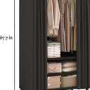 Portable Closets for Hanging Clothes,Clothes Rack with Cover,Portable Wardrobe Closet with 1 Hanging Rods, 2 Storage Shelves,27.5" L x 17.7" W x 67.7" H,Black