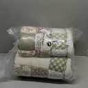 vctops Bohemian Patchwork Sofa Cover Cotton Quilted Couch Cover Floor Mat Floral Print Sectional Couch Cover Non-Slip Soft Sofa Slipcover Furniture Protector for Kids, Dogs, Cats (Green,28"x82")