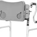 Walker Tray 20.47 * 10.23in, Detachable Tray, Foldable Tray and Walker Accessory Tray Table are Suitable for Side Rodless Walker Aid, with Two Cup Holes, Tool Free Installation