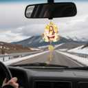 2 x Jesus Car Mirror Hanging Christian Gifts for Men Women, Metal Daily Bible Verse Car Rearview Decor Accessories, Christ Ornament Religious Gift for Truck Driver