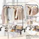 OTROUWORHT Clothes Rack Metal Clothing Rack with Bottom Shelf Garment Rack for Hanging Clothes Shirts Jeans and Coats Black