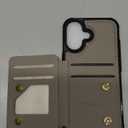 Vinich for iPhone 16 Wallet Case with Card Holder, RFID Blocking Credit Slots Kickstand Shockproof Phone Cover Fit for iPhone 16 6.1" Gray