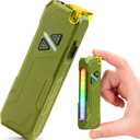 Granatan Rechargeable EDC Flashlight, 680 Lumens Waterproof Portable LED Flashlight with RGB Light, 10W USB-C Charging, Aluminum Alloy Magnetic Keychain Flashlight for Outdoor and Camping (Green)