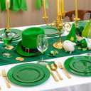 FLOWERCAT 60PCS Green Plates & St. Patrick's Day Plates - Heavy Duty Dark Green plates Disposable for St. Patrick's Party&Easter- Include 30PCS 10.25" Dinner Plates & 30PCS 7.5" Dessert Plates