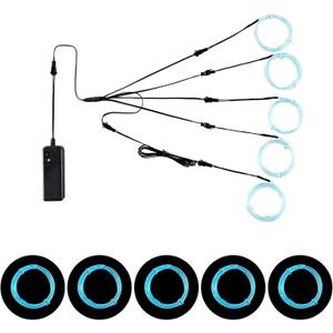 LED Neon Light 5-in-1 Meter EL Wire, Glowing Decoration Wire for Birthday Parties, DIY, Rave Occasions, Festivals, Gifts (Ice Blue)
