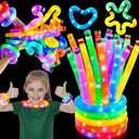 JOYIN 9 Pack Halloween Glow Sticks Party Favors for Kids, Light Up Pop Tubes Glow Necklaces Bracelets Party Supplies for Toddlers Boys Girls Birthday Gifts, Valentines Goodie bags