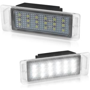 Full LED License Plate Light For 2010-2017 Chevy Corvette SS Equinox Impala Traverse Cadillac GMC Terrain Buick, 6000K White, Tag Lamp Assembly Replacement, 2PCS