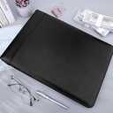 Antner Zippered 7 Ring Business Checkbook Binder Portfolio for 3-on-a-Page Business Checks, 600 Checks Capacity, PU Leather Check Book Binder Cover for 9x13 Sheets, Built-in Storage Organizer, Black