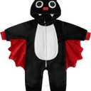 Toddler Baby Halloween Costume Cute Hooded Jumpsuit Zipper Snowsuit Romper Fuzzy Fall Winter Animal Cosplay Outfit, Size: 12-18 Months