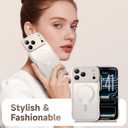 for iPhone 17 Pro Case for Women Girls,Compatible with MagSafe,Camera Control,Full Camera Protection, Cute Wave Magnetic Phone Case for iPhone 17 Pro,Stone