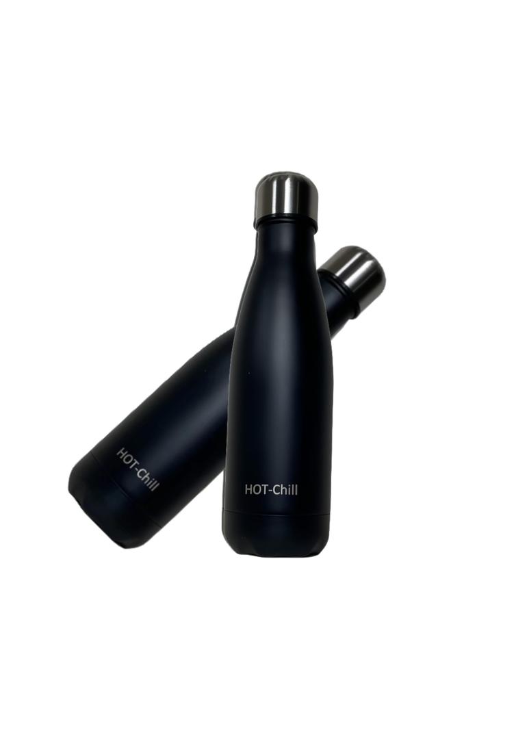 Stainless Steel Vacuum Insulated Double Wall Water Bottle Leak Proof No Sweating BPA Free Reusable Coffee Bottle for Home Office or Travel (Black Rose, 16 OZ)