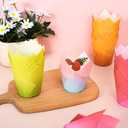 Whaline 200Pcs Bicolor Gradient Tulip Cupcake Liners Greaseproof Muffin Baking Liners Spring Easter Tulip Cupcake Wrappers Baking Cups for Bridal Shower Wedding Birthday Party Decor