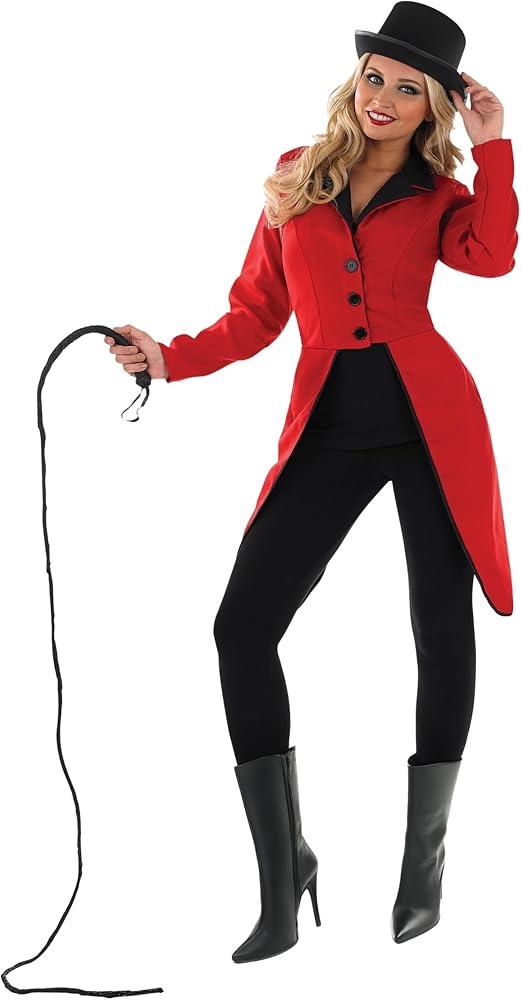 fun shack Red Ringmaster Jacket Women, Circus Ringmaster Costume Women, Women Lion Tamer Costume, Ringleader Costume Women, Small