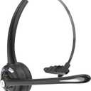 Bluetooth Headset with Microphone,V5.1,Noise Canceling Wireless On Ear Headphones, Bluetooth Headphones with Mic, Phone Headset Mute Button for Laptop, Skype, Call Centers, Office, Trucker (Black)