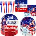 4th of July Plates and Napkins Sets: 150pcs 250th Anniversary Decorations 4th of July Decorations American Flag Patriotic Party Supplies for Independence Day