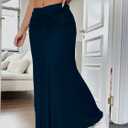 HELYO Women's Elegant Casual Work Business Summer High Waisted Dress Skirts Boho Flowy A Line Long Maxi Skirt S39 (L)