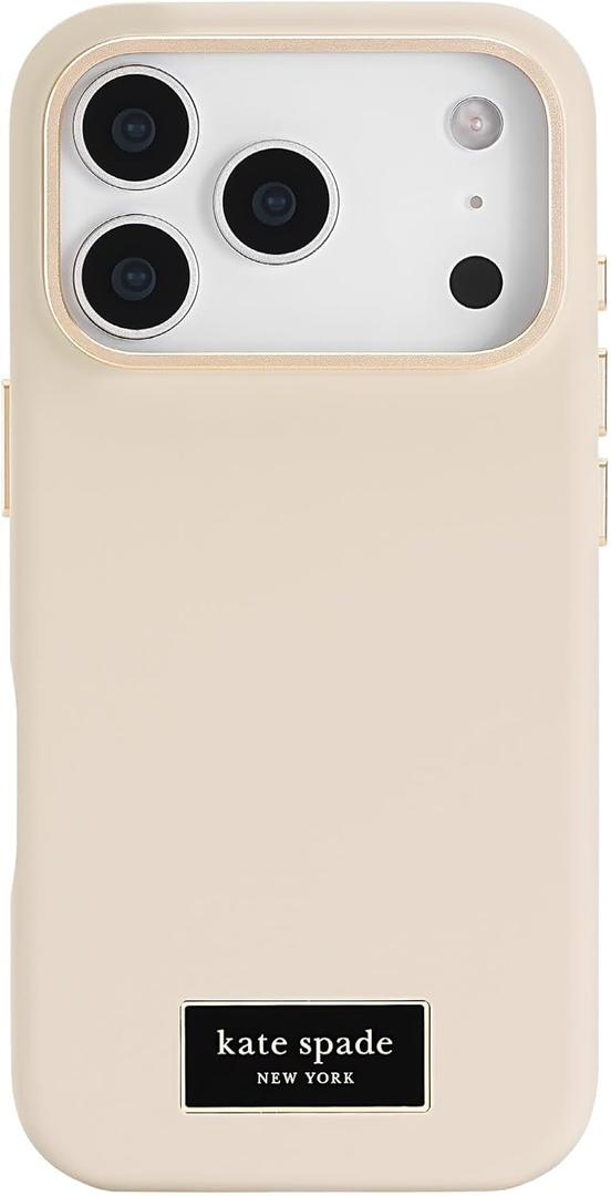 kate spade new york iPhone 17 Pro Case - Compatible with MagSafe - Designer Phone Case - Icon Perfect Beige