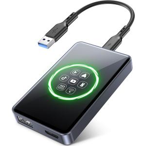 4-in-1 Wireless CarPlay & Android Auto Adapter,Magic Vedio Box Stream Netflix, YouTube, Disney+HDMI Output, USB Drive & TF Card Support Upgrade OEM Wired CarPlay (4+32GB)