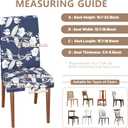 Chair Covers Dining Room Set of 4,Printed Patterned Stretch Non Slip Chair Slipcover Removable Washable Kitchen Chair Protector Cover for Home Hotel Banquet Party Office (Dark Navy White Orchid Leaf)
