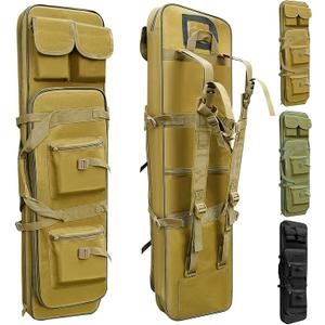Rifle Bag, Tactical Long Rifle Backpack, Portable Shotgun Case for Firearm Storage and Transportation, Suitable for Outdoor Hunting Shooting (32in, Khaki)
