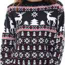 Ugly Christmas Sweater for Men, Hooded Unisex Women Xmas Hoodie Pullover for Party Festive Party (Black, M)