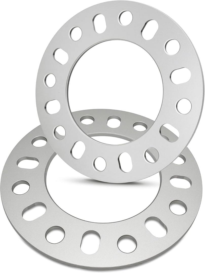 2PCS Universal Wheel Spacers 1/4 Inch (6mm) for 8 Lug Wheel Spacers Vehicles 8x6.5, 8x165.1, 8x170, 8x180 Compatible with F250 E350 Ram 2500 3500 Express Suburban 2500 Sierra 2500HD 3500HD