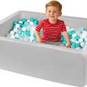 Ball Pits 47.2" x 35.4" x 13.7" Thickness 2.7" Foam Ball Pits for Kids Toddlers Soft Play Equipment for Toddlers (Light Gray)