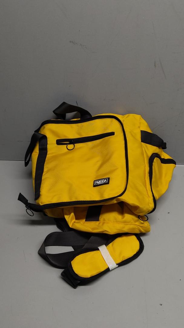 Fmeida 65L Duffle Bag with Shoes Compartment, Foldable Travel Duffel Bags for Men Women, Large Packable Travel Bag Water Repellent & Tear Resistant (Yellow)