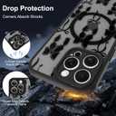 AIGOMARA for iPhone 14 Pro Max Case, Compatible with MagSafe, Cute Bowknot Pattern with Semi-Transparent Frosted Phone Case for Woman Gilrs Soft TPU and PC Back Protective Slim Phone Cover Black