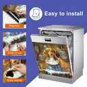 HOMETITUTE Dishwasher Magnet Cover 23x26 in Oil Painting Style Dachshund Washing Dishes in Rustic Kitchen Magnetic Dishwasher Cover for Kitchen Appliance Decoration Front Art Skin Panel Home Decor