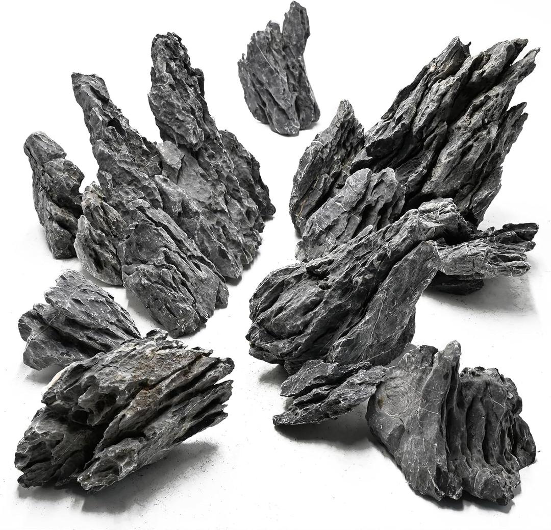 Unocho Aquarium Rocks Natural Seiryu Stone 20lb Aquascaping Rocks for Fish Tank Aquarium Landscaping Decoration Paludarium Amphibian Enclosures(3-10 Inches)