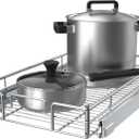 Pulloutor Pull Out Cabinet Organizer, (11" W x 21" D) Slide Out Kitchen Cabinet Storage Shelf and Drawer Organizer NEED 12" W and 22" D Cabinet, Chrome Finish
