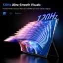 Portable Monitor 18.5 | 120HZ 1ms Gaming Monitor | 125% sRGB | FreeSync, HDR | 350Nits | USB-C & HDMI | VESA & Stand | Large Travel External Second Screen for Laptop, Computer, Game Consoles