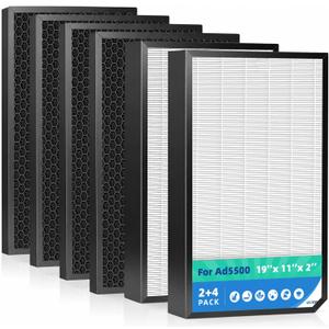 for AD5500 Replacement Filter for AirDoctor 5000,5000H, 5500, 5500i 6-Pack
High-Density Mechanical Media for Wildfire Smoke, Pet Dander & Cooking Odors