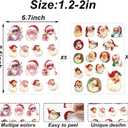 Santa Stickers for Envelope Seals Cards Making Crafts, Santa Face Holiday Large Christmas Stickers for Gift Bags Label Card Baked Goods Presents Bag (santa155)