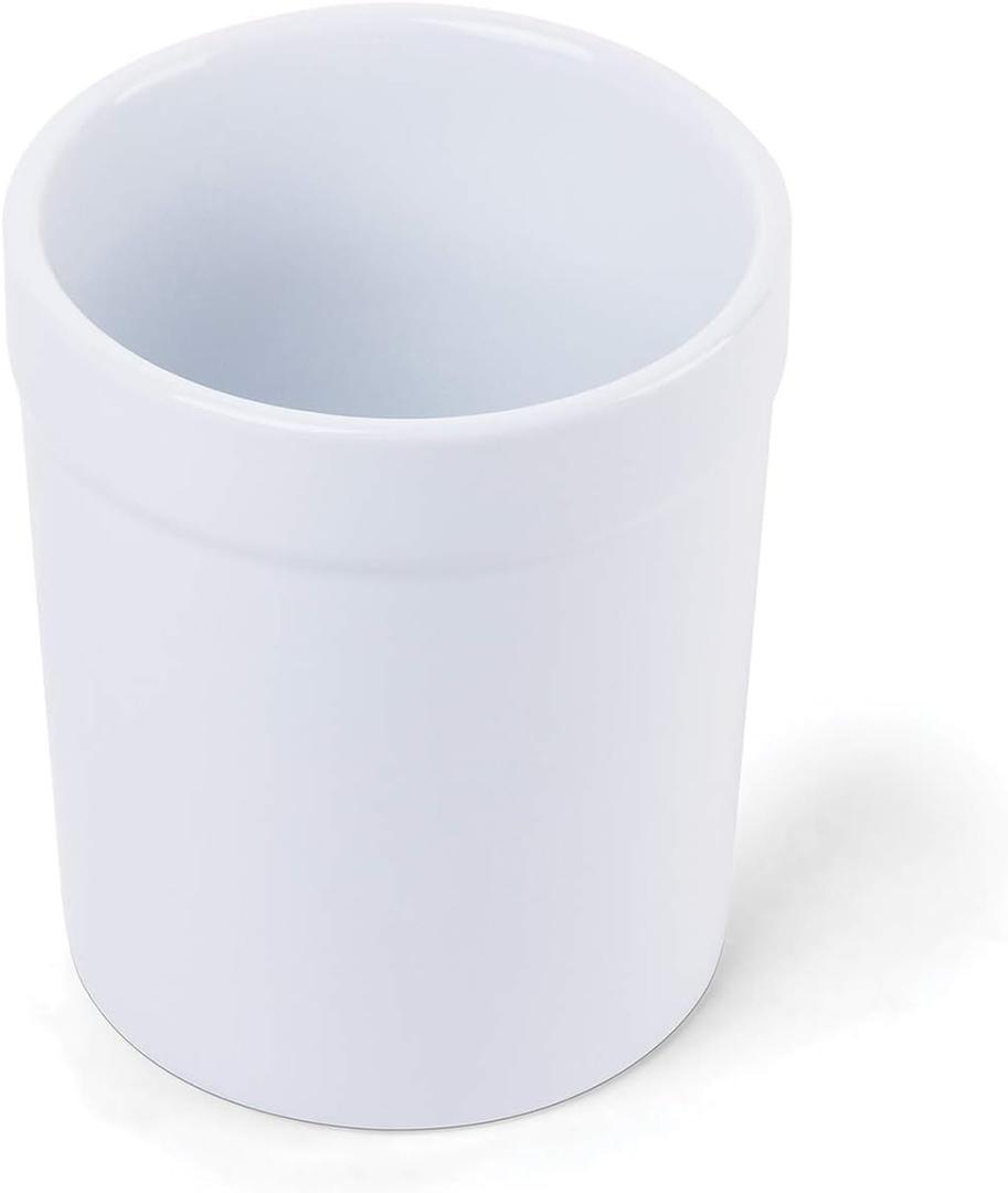 Fox Run Utensil Holder, White Stoneware 4.75 x 4.75 x 5.5 inches
