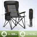 Oversized Camping Chairs High Back Heavy Duty Lawn Chair 500LBS, Twin Pack