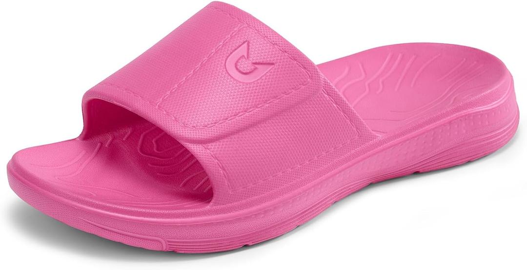 NORTHYARD Slippers for Women and Men Non Slip Quick Drying Shower Bathroom Pillow Slide Sandals Summer Comfort Beach Shoes (6.5-7 Women/6-6.5 Men, Hotpink)
