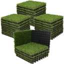 XLX TURF Artificial Grass Turf Tiles Interlocking Set 36 Pieces, Square Fake Grass Tiles Self-draining for Pet Indoor/Outdoor Flooring Decor, 12"x12", 8 Buckle Systerm