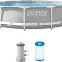 Intex 26711EH Prism Frame Premium Above Ground Swimming Pool Set: 12ft x 30in  Includes 530 GPH Cartridge Filter Pump  SuperTough Puncture Resistant  Rust Resistant  1718 Gallon Capacity