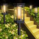 Solar Pathway Lights, 8 Pack Solar Lights Outdoor Waterproof IP65, Auto On/Off Outdoor Solar Lights for Pathway, Garden, Yard, Walkway, Lawn, Patio, Driveway, Landscape Decor Lighting, Black