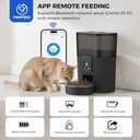Automatic Cat Feeder 3.5L/15 Cup 2.4G WiFi Pet Feeder for Dog Work with Alexa & Echo Timed Cat Food Dispenser for Remote Feeding with Stainless Steel Bowl up to 10 Meals Per Day with APP (Black)