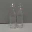 Clear SQUARE Swing Top Glass Bottles With Lids - 33.75 Oz - Airtight Flip Top Glass Water Bottles Great For Oil And Vinegar, Beverages, Juices, Smoothies - (2 Pack) (Not For Carbonated Beverages)