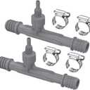 CBTLYSK Ozone Venturi Injector 3/4" Barbed Inlets/Outlets, 1/4" Ozone Injection Port, for Cold Plunge, Spa, Pool Circulation Pumps or Irrigation