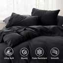 Bedsure Full Size Bed Sheets - 4 Pieces Soft Full Sheet Set - Breathable & Cooling - Hotel Luxury - Easy Care Polyester Microfiber Bedding for Women, Men, Black